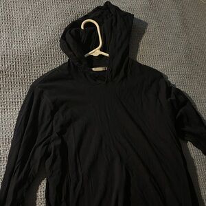 Navy Vince Hooded Long Sleeve Top